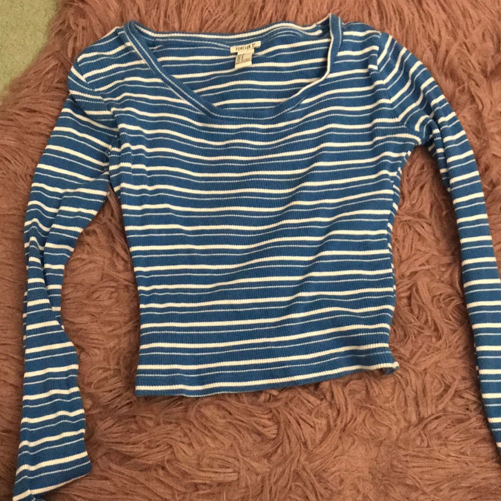 Forever 21 blue/white striped shirt